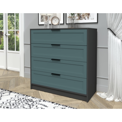 Kомод Тренд КТ-К100 (Антрацит ЛДСП/ Верде ЛМДФ) Ш1000 В1020 Г451